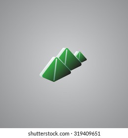 Pyramids Green 3d  illustration