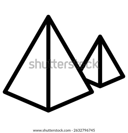 Pyramids icon Black and white outline vector