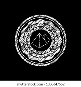 pyramids icon with chalkboard texture