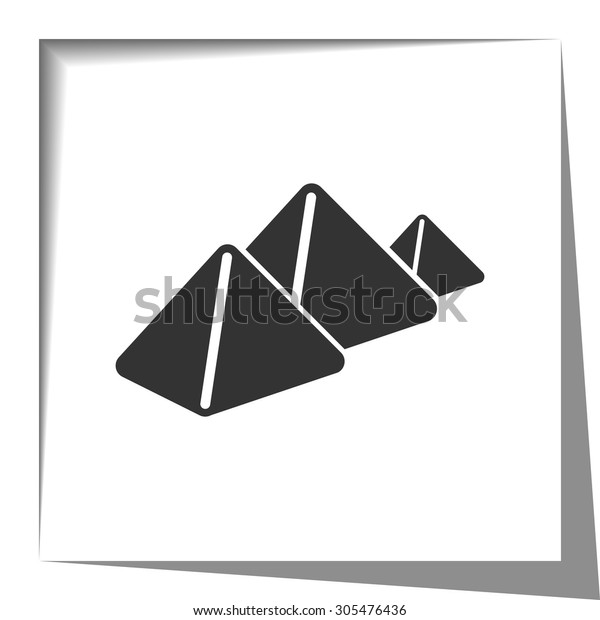 Pyramids Icon Cut Out Shadow Effect Stock Vector (Royalty Free ...