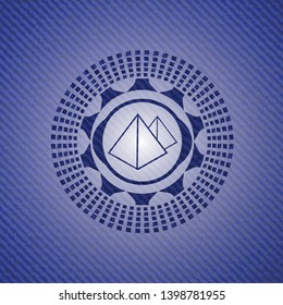 pyramids icon with denim texture