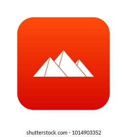Pyramids icon digital red for any design isolated on white vector illustration