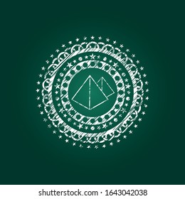 pyramids icon drawn on blackboard