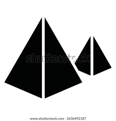 Pyramids icon Flat outline fill black and white