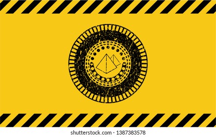 pyramids icon grunge warning sign emblem. Vector Illustration. Detailed.