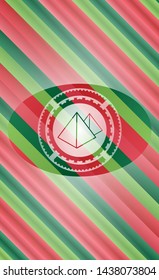 pyramids icon inside christmas style badge..
