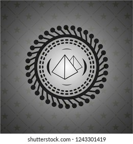 pyramids icon inside dark emblem