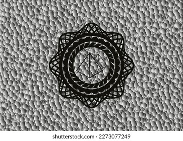 pyramids icon inside dark emblem with grey bubbles background. Retro. Vector Illustration. Detailed. 