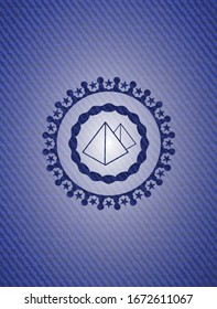 pyramids icon inside emblem with jean high quality background