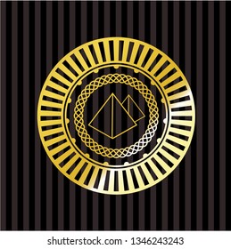 pyramids icon inside gold badge