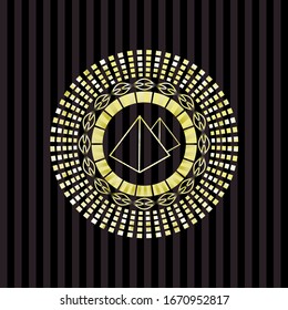 pyramids icon inside gold shiny badge
