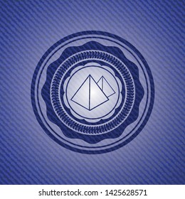 pyramids icon inside jean background