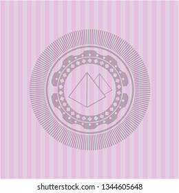 pyramids icon inside pink icon or emblem