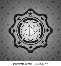pyramids icon inside realistic black emblem