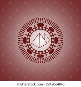 pyramids icon inside red icon or emblem. 