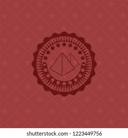 pyramids icon inside retro style red emblem