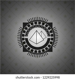 pyramids icon inside retro style black emblem