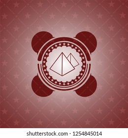 pyramids icon inside retro style red emblem