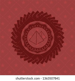 pyramids icon inside retro style red emblem