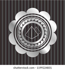 pyramids icon inside silver badge