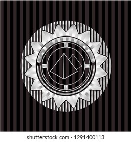 pyramids icon inside silver shiny emblem
