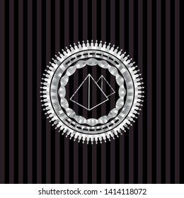 pyramids icon inside silvery shiny emblem