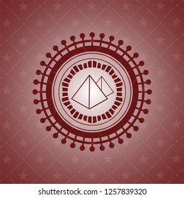 pyramids icon inside vintage red emblem