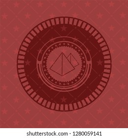 pyramids icon inside vintage red emblem