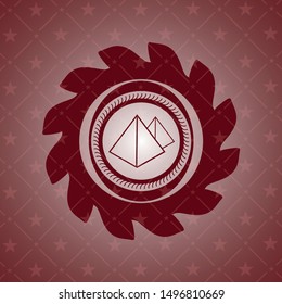 pyramids icon inside vintage red emblem
