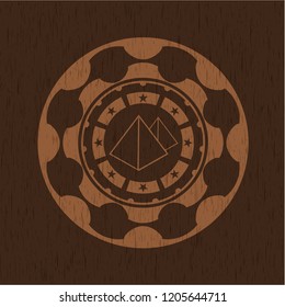pyramids icon inside wood emblem