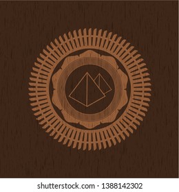 pyramids icon inside wooden signboards