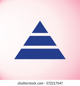 Pyramids icon isolated on background. Modern flat pictogram, business, marketing, internet concept. Trendy Simple vector symbol for web site design or button to mobile app.