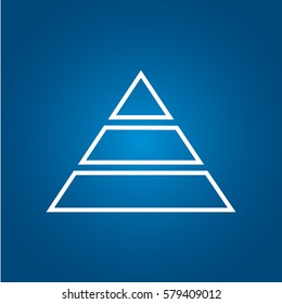 Pyramids icon isolated on background. Modern flat pictogram, business, marketing, internet concept. Trendy Simple vector symbol for web site design or button to mobile app.