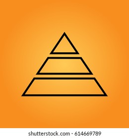Pyramids icon isolated on background. Modern flat pictogram, business, marketing, internet concept. Trendy Simple vector symbol for web site design or button to mobile app.