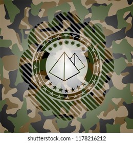 pyramids icon on camouflage pattern