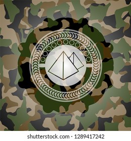 pyramids icon on camouflage pattern