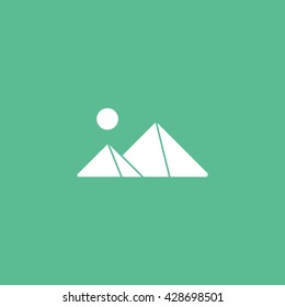 Pyramids Icon On Green Background