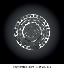 pyramids icon on grey camo texture