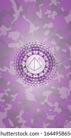 pyramids icon on pink and purple camo texture