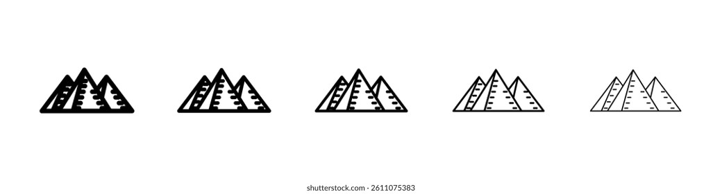 Pyramids icon Symbol mark in Outline style
