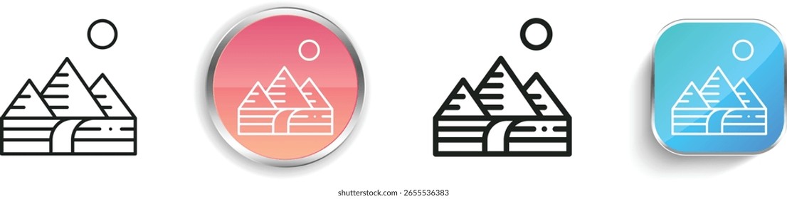 pyramids icon. Thin Linear, Regular and Button Style Design Isolated On White Background