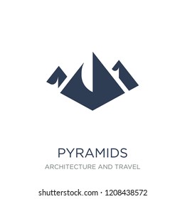 Pyramids icon. Trendy flat vector Pyramids icon on white background from Architecture and Travel collection, vector illustration can be use for web and mobile, eps10