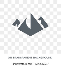 Pyramids icon. Trendy flat vector Pyramids icon on transparent background from Architecture and Travel collection. 