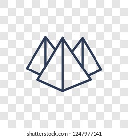 Pyramids icon. Trendy linear Pyramids logo concept on transparent background from Architecture and Travel collection