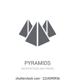 Pyramids icon. Trendy Pyramids logo concept on white background from Architecture and Travel collection. Suitable for use on web apps, mobile apps and print media.