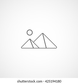 Pyramids Line Icon On White Background