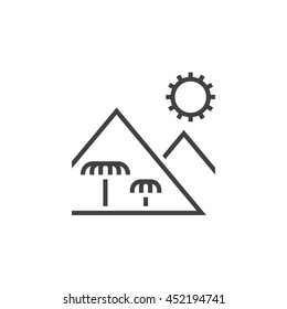 pyramids line icon, outline vector logo, linear pictogram isolated on white, pixel perfect illustration
