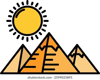 pyramids Line vector Icon Design