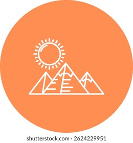 pirámides Línea Vector Icono Diseño