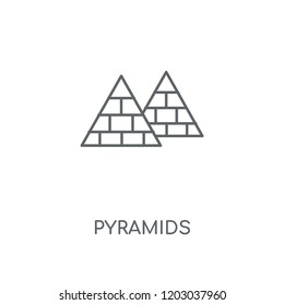 Pyramids linear icon. Pyramids concept stroke symbol design. Thin graphic elements vector illustration, outline pattern on a white background, eps 10.